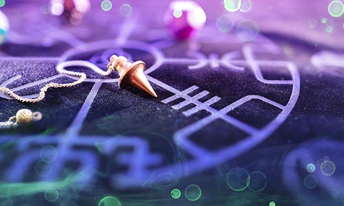 Various methods of divination include pendulums and astrology, among others.