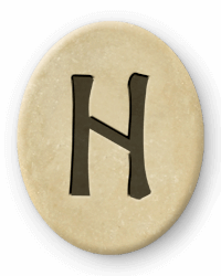 Die Futhark Rune Hagalaz und Leo