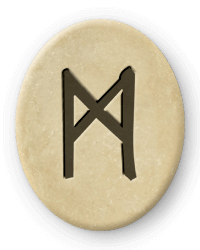 Die Futhark Rune Mannaz und Capricorn